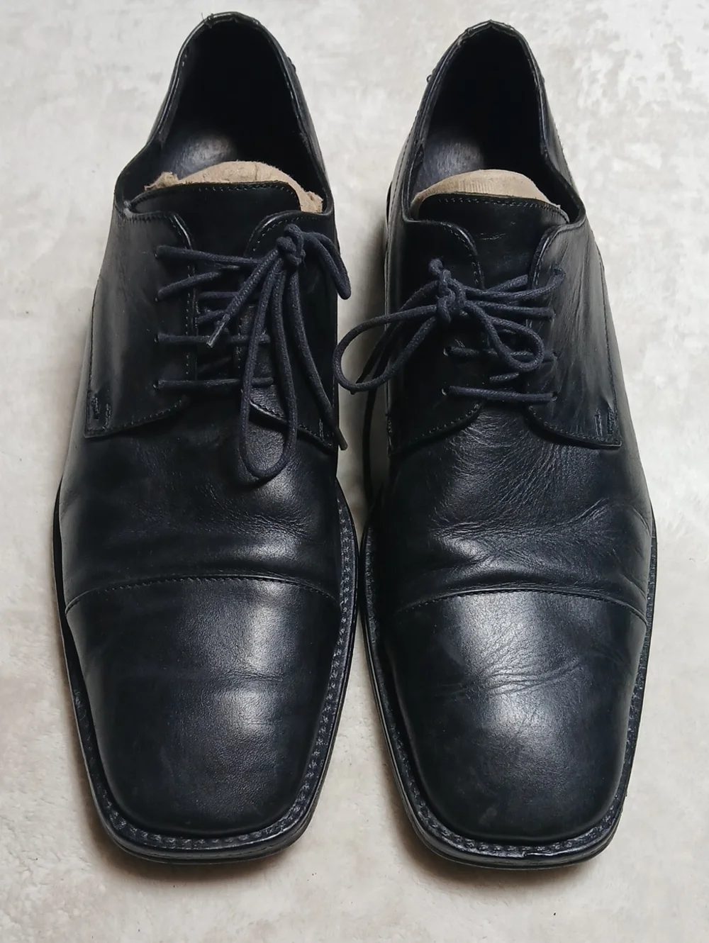 Johnston & Murphy Black Cap-Toe Derby Shoes Size 12 M